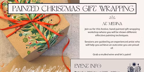 Festive, hand painted gift wrapping workshop - Medina, 30th Nov at 2pm - 4pm