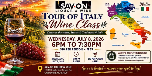 Tour of Italy Wine Class