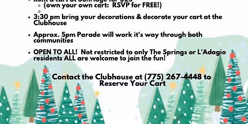 The Springs & L'Adagio Annual Community Golf Cart Holiday Light Parade