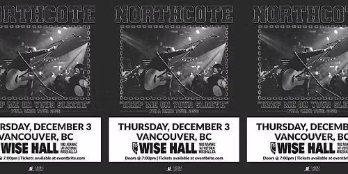 NORTHCOTE AT THE WISE HALL (Full Band Show)