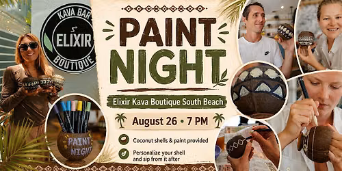 Coconut Shell Paint Night at Elixir South Beach