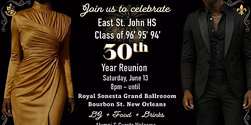 East St. John HS 30th Year Class Reunion