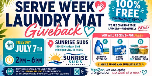 SERVE WEEK \u2014  FREE COMMUNITY LAUNDRY DAY