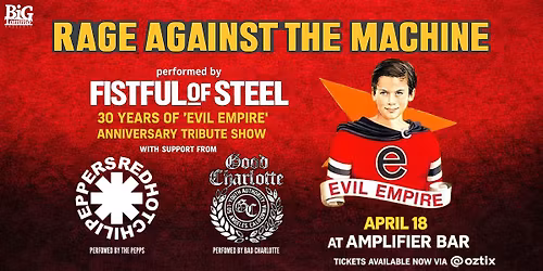 RAGE AGAINST THE MACHINE 'Evil Empire' 30 Year Anniversary Tribute Show | Amplifier, Perth City 