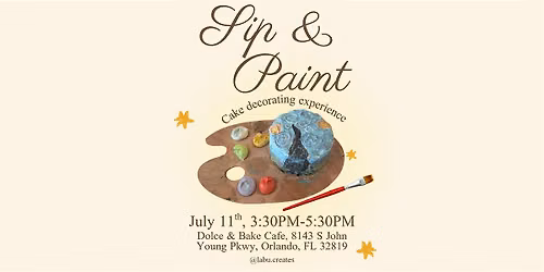 Sip & Paint: Cake Decorating Experience