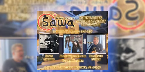 Sound Bites SATURDAY Night Showcase January 3rd - Benjamin Burke, Annie & Julian, and Ryan Calkins