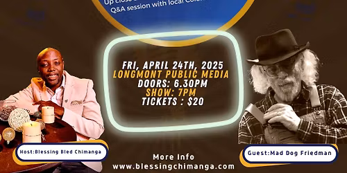 Mad Dog Friedman on Talk & Tunes on April 24 at Longmont Public Media with His Solo Blues & the TRIO