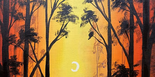 Spooky Forest Paint and Sip in Orange! Halloween fun!