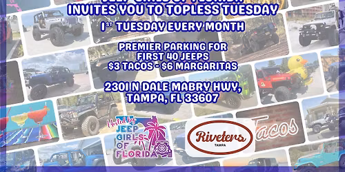 Topless Tuesday \u2013 Monthly Jeep Night at Riveters Tampa! 