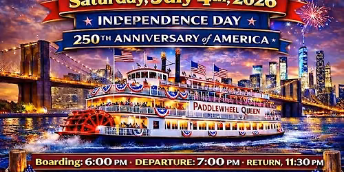 NYC 4th of July Fireworks Boat Ride 2026 | Red White & Cruise | America 250