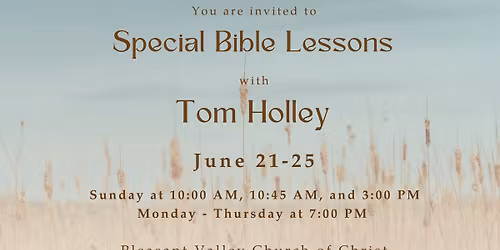 Special Bible Lessons with Tom Holley