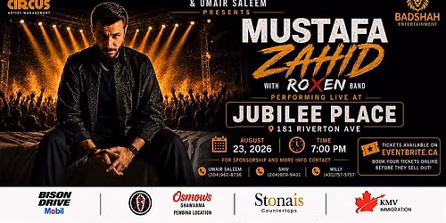 Mustafa Zahid with Roxen band | Winnipeg | 23rd Aug 2026