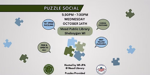 Puzzle Social - Sheboygan - Hosted by WI-JPA  October