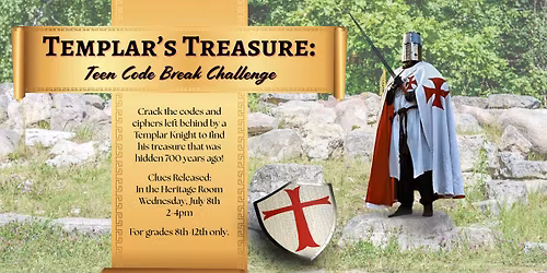 Teen Event: Templar's Treasure Code Break Primary tabs