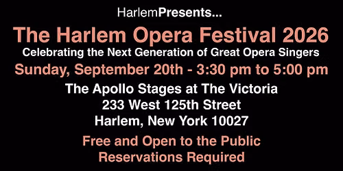 The Harlem Opera Festival 2026 - The Apollo Stages at The Victoria Edition