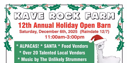 KAVE ROCK ALPACA FARM ANNUAL HOLIDAY OPEN BARN
