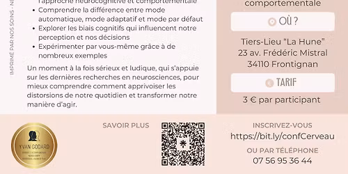 Conf\u00e9rence : Notre cerveau, pr\u00e9cieux alli\u00e9 ou fauteur de troubles au quotidien ?