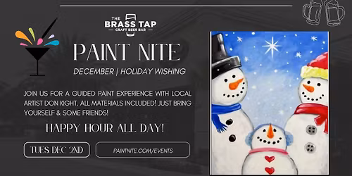 December Paint Nite \ud83c\udfa8\u2603\ufe0f at The Brass Tap - Palm Coast