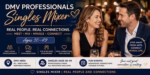 Ashburn, Dulles, Chantilly, VA Singles Event with Singles 30\u201349