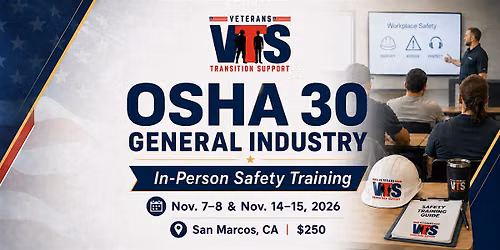 OSHA 30 General Safety In Person | NOV 7-8 & 14-15 2026 | $250