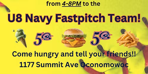 U8 Navy Fastpitch Culver's Fundraiser!