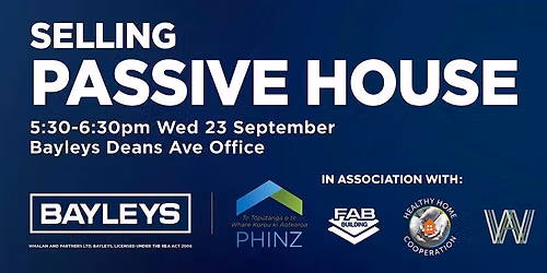 PHINZ Local Chapter Event Canterbury: Selling Passivhaus