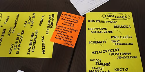 Prz sz\u0142o\u015b\u0107 \u25e6 Warsztaty redakcyjne i nowa seria plakat\u00f3w Loesje \u25e6\u25e6 Pa\u0144stwomiasto