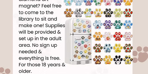 Paw Print Magnet Diamond Art Craft Night 