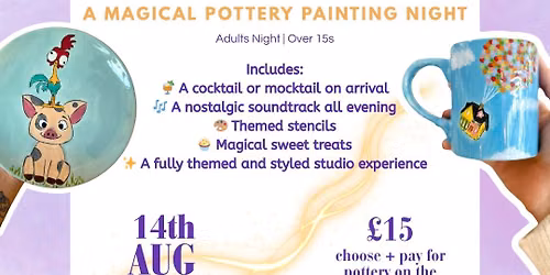 \u2728 Once Upon A Pottery Night \ud83d\udc51\u2728 Adults Pottery Painting Evening