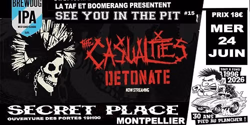 LA TAF & BOOMERANG pr\u00e9sentent THE CASUALTIES + RISE UP - Le Mercredi 24 Juin 2026