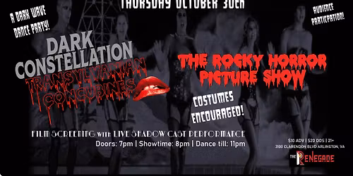 Dark Constellation & Transylvanian Concubines Present: The Rocky Horror Picture Show -TICKETED EVENT