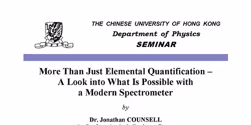 Seminar by Dr. Jonathan COUNSELL (Kratos Analytical Ltd)