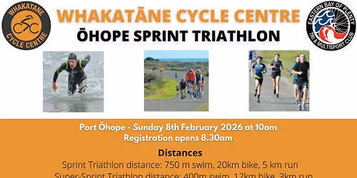 Whakat\u0101ne Cycle Centre - \u014chope Sprint Triathlon