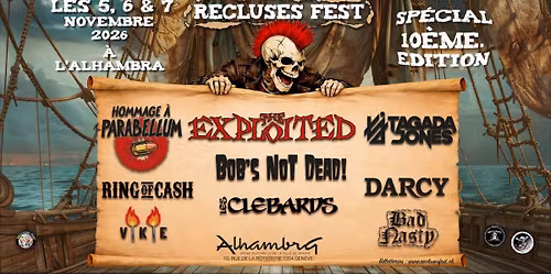 Recluses Fest @10 avec The Exploited + Tagada Jones + Hommage Parabellum + Darcy + Les Clébards +...