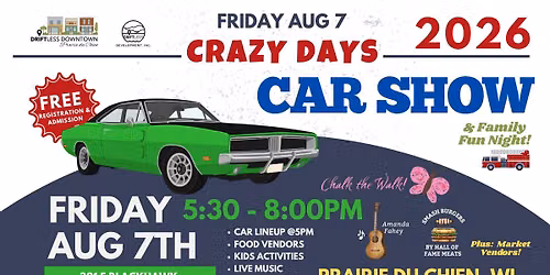 3rd Annual Crazy Days Car Show & Family Fun Night!