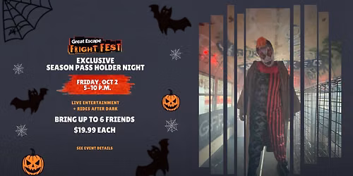 Season Pass Holder Exclusive Fright Fest Night