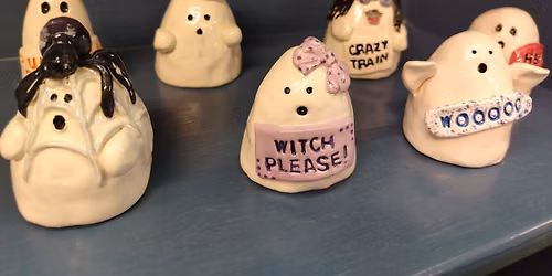 Clay Handbuilding - boo crew ghost making 