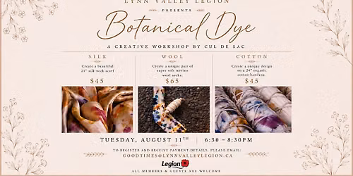 Botanical Dye Workshop at the Lynn Valley Legion