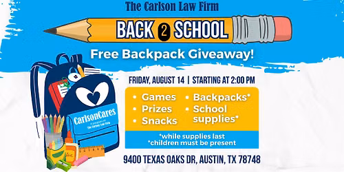 Carlson Cares Back 2 School Backpack Giveaway