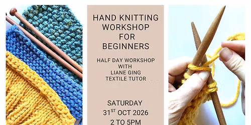 Hand Knitting for Beginners Workshop \u00a340