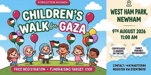 Children's Walk For Gaza in Newham West Ham Park.