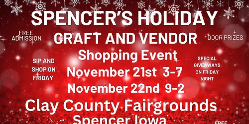 Spencer's Holiday Annual Craft, Vendor, Boutiques and More Shopping Event 2025