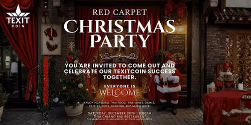 TEXITCOIN Christmas Red Carpet Party & Celebration in North Carolina