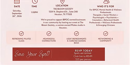 BIPOC Mental Health Professional Pilates Social
