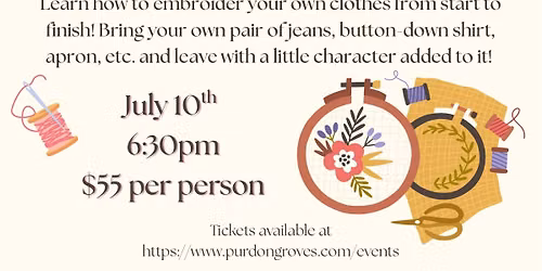 LADIES’ NITE AT THE LOFT - EMBROIDERY WORKSHOP
