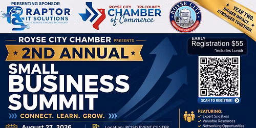 Royse City Chamber Small Business Summit with Presenting Sponsor Raptor IT Solutions