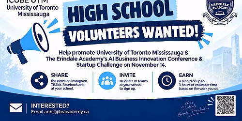 High School Volunteers Wanted | AI Innovation & Startup Challenge