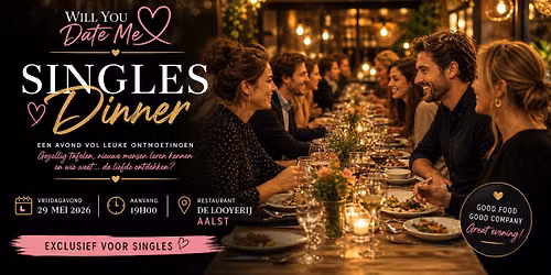 Singles Dinner in Aalst (29 mei 2026)