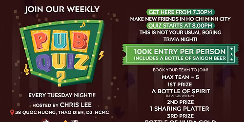 Tuesday Pub Quiz Thao Dien Saigon