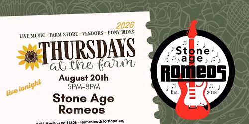 Thursdays at the Farm with LIVE MUSIC from Stone Age Romeos